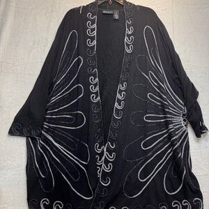 Maggie Barnes Cardigan Womens Size 4X Black Embellished Maximalist Goth